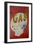 USA, Arizona, Jerome, brightly painted antique gas sign-Kevin Oke-Framed Premium Photographic Print