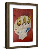 USA, Arizona, Jerome, brightly painted antique gas sign-Kevin Oke-Framed Photographic Print