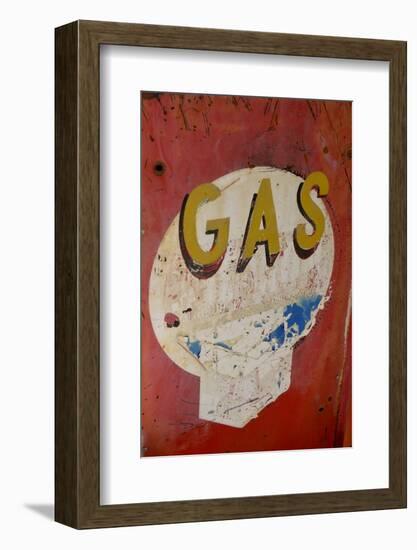 USA, Arizona, Jerome, brightly painted antique gas sign-Kevin Oke-Framed Photographic Print