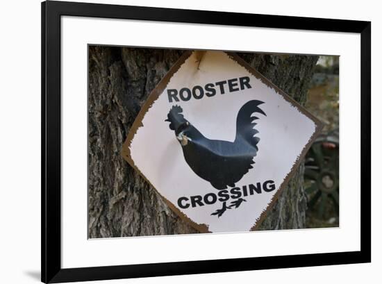 USA, Arizona, Jerome, rooster crossing sign, Gold King Mine-Kevin Oke-Framed Premium Photographic Print