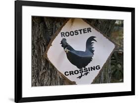 USA, Arizona, Jerome, rooster crossing sign, Gold King Mine-Kevin Oke-Framed Premium Photographic Print