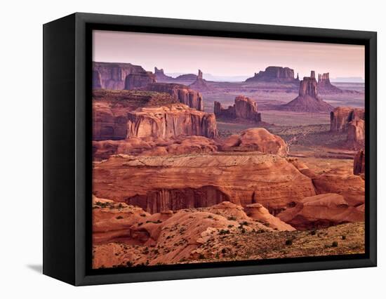 USA, Arizona, Monument Valley, View from Hunt's Mesa at Dawn-Ann Collins-Framed Stretched Canvas