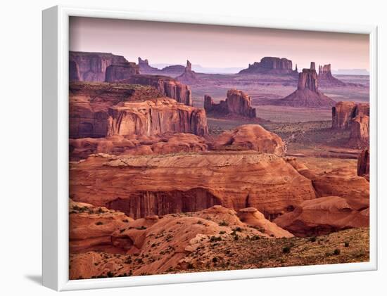 USA, Arizona, Monument Valley, View from Hunt's Mesa at Dawn-Ann Collins-Framed Photographic Print