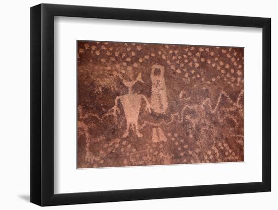 USA, Arizona, Mystery Valley Petroglyph Panel-John Ford-Framed Photographic Print