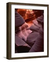 USA, Arizona, Navajo Tribal Park, Erosion of Navajo Sandstone of Lower Antelope Canyon-John Barger-Framed Photographic Print