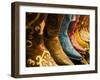 USA, Arizona, Old Scottsdale, Line Up of New Cowboy Boots-Terry Eggers-Framed Premium Photographic Print