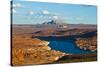 USA, Arizona, Page, Lake Powell Vistas, cruising Boat-Bernard Friel-Stretched Canvas