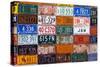 USA, Arizona, Route 66, Collection of License Plates-Catharina Lux-Stretched Canvas