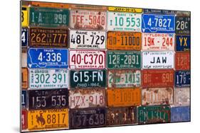 USA, Arizona, Route 66, Collection of License Plates-Catharina Lux-Mounted Photographic Print