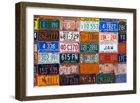 USA, Arizona, Route 66, Collection of License Plates-Catharina Lux-Framed Photographic Print