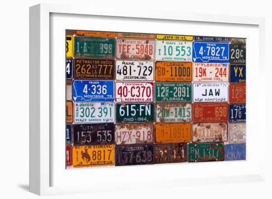 USA, Arizona, Route 66, Collection of License Plates-Catharina Lux-Framed Photographic Print