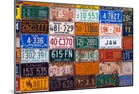 USA, Arizona, Route 66, Collection of License Plates-Catharina Lux-Mounted Photographic Print