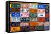 USA, Arizona, Route 66, Collection of License Plates-Catharina Lux-Framed Stretched Canvas