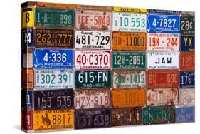 USA, Arizona, Route 66, Collection of License Plates-Catharina Lux-Stretched Canvas