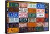 USA, Arizona, Route 66, Collection of License Plates-Catharina Lux-Framed Stretched Canvas