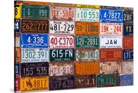 USA, Arizona, Route 66, Collection of License Plates-Catharina Lux-Stretched Canvas