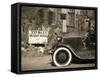 USA, Arizona, Route 66, Hackberry General Store, 300 Miles Desert Ahead Sign-Alan Copson-Framed Stretched Canvas