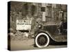 USA, Arizona, Route 66, Hackberry General Store, 300 Miles Desert Ahead Sign-Alan Copson-Stretched Canvas