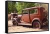 USA, Arizona, Route 66, Rusty Car Body-Catharina Lux-Framed Stretched Canvas