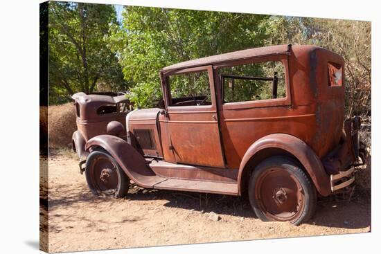 USA, Arizona, Route 66, Rusty Car Body-Catharina Lux-Stretched Canvas