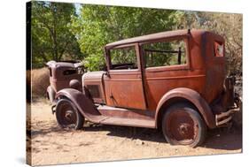 USA, Arizona, Route 66, Rusty Car Body-Catharina Lux-Stretched Canvas