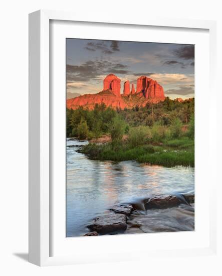 USA, Arizona, Sedona, Cathedral Rock Glowing at Sunset-Michele Falzone-Framed Photographic Print