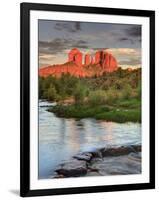 USA, Arizona, Sedona, Cathedral Rock Glowing at Sunset-Michele Falzone-Framed Photographic Print