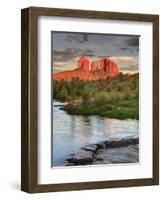 USA, Arizona, Sedona, Cathedral Rock Glowing at Sunset-Michele Falzone-Framed Photographic Print