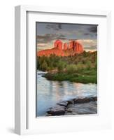 USA, Arizona, Sedona, Cathedral Rock Glowing at Sunset-Michele Falzone-Framed Photographic Print