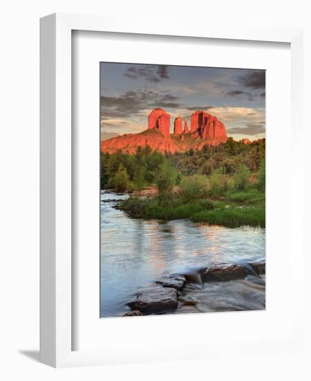 USA, Arizona, Sedona, Cathedral Rock Glowing at Sunset-Michele Falzone-Framed Photographic Print