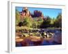 USA, Arizona, Sedona. Cathedral Rock Reflecting in Oak Creek-Jaynes Gallery-Framed Photographic Print