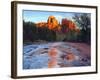 USA, Arizona, Sedona. Cathedral Rock Reflecting in Oak Creek-Jaynes Gallery-Framed Photographic Print