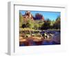 USA, Arizona, Sedona. Cathedral Rock Reflecting in Oak Creek-Jaynes Gallery-Framed Photographic Print