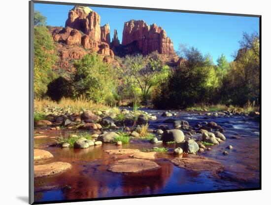 USA, Arizona, Sedona. Cathedral Rock Reflecting in Oak Creek-Jaynes Gallery-Mounted Photographic Print