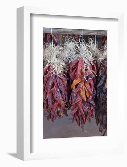 USA, Arizona, Sedona. Hanging dried chili peppers-Kevin Oke-Framed Photographic Print