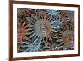 USA, Arizona, Sedona. Metal enamel suns for sale-Kevin Oke-Framed Premium Photographic Print