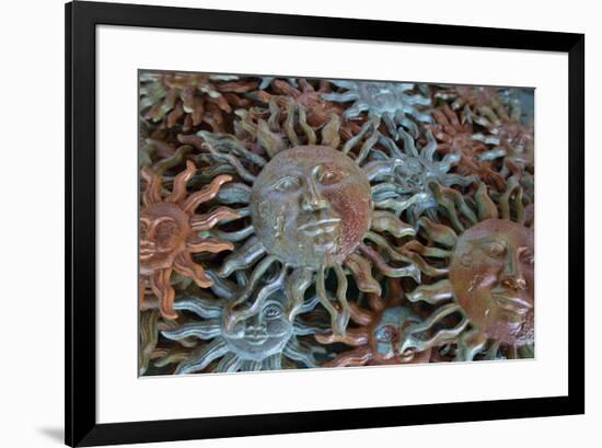 USA, Arizona, Sedona. Metal enamel suns for sale-Kevin Oke-Framed Premium Photographic Print