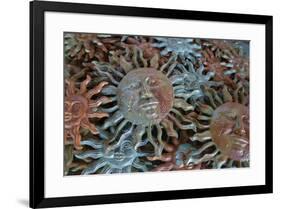 USA, Arizona, Sedona. Metal enamel suns for sale-Kevin Oke-Framed Premium Photographic Print