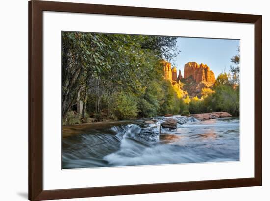 USA, Arizona, Sedona, Red Rock Crossing. Flowing river scenic.-Hollice Looney-Framed Premium Photographic Print