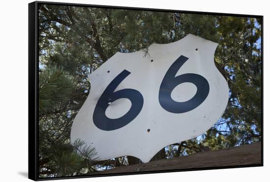 USA, Arizona, Sedona. Vintage Highway 66 sign-Kevin Oke-Framed Stretched Canvas