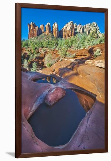 USA, Arizona, Sedona. Water Pools in Rock-Jaynes Gallery-Framed Photographic Print