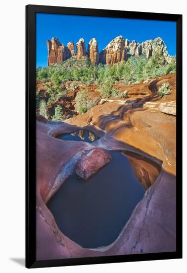 USA, Arizona, Sedona. Water Pools in Rock-Jaynes Gallery-Framed Premium Photographic Print