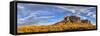 USA, Arizona, Superstition Mountains. Panoramic of mountains and desert.-Jaynes Gallery-Framed Stretched Canvas