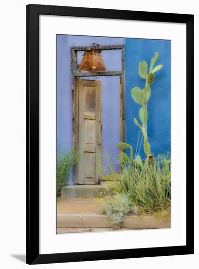 USA, Arizona, Tucson, Blue House-Hollice Looney-Framed Premium Photographic Print