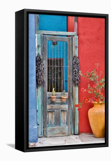 USA, Arizona, Tucson, Weathered Door-Hollice Looney-Framed Stretched Canvas