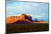 USA, Arizona-Utah border. Monument Valley, Sentinel Mesa and Castle Rock.-Bernard Friel-Mounted Photographic Print