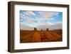 USA, Arizona-Utah border. Monument Valley, The Mittens and Merrick Butte.-Bernard Friel-Framed Photographic Print