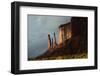 USA, Arizona- Utah, Navajo Tribal Park, Monument Valley, Three Sisters and Mitchell Mesa-Bernard Friel-Framed Photographic Print