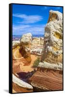USA, Arizona, Vermilion Cliffs National Monument. Colorful Sandstone Formations at White Pocket-Charles Crust-Framed Stretched Canvas