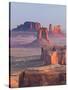 USA, Arizona, View Over Monument Valley from the Top of Hunt's Mesa-Michele Falzone-Stretched Canvas